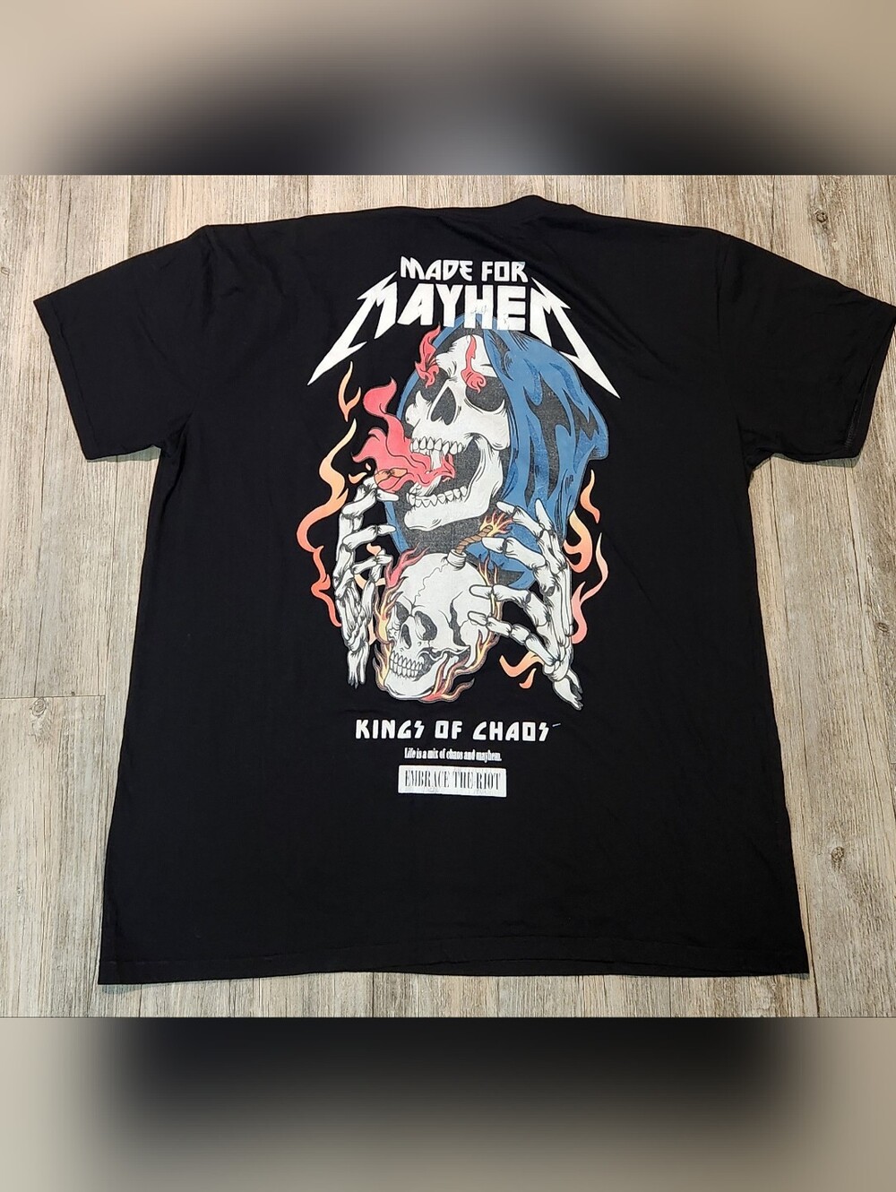 RGTR Mens Graphic Streetwear T-Shirt Made For Mayhem Kings Of Chaos 2XL black‎